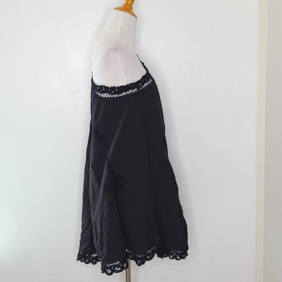Free People Billie Battenberg Lace Dress One Shoulder Black A Line Women Medium - Picture 3 of 13
